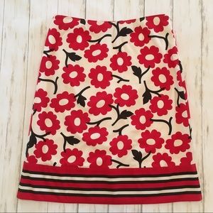 Boden Floral & Stripe Skirt